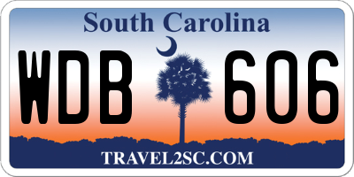 SC license plate WDB606