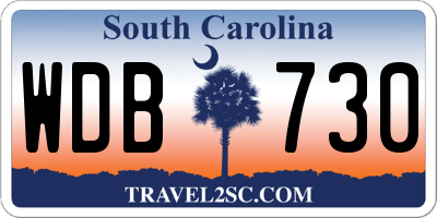 SC license plate WDB730