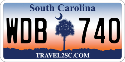 SC license plate WDB740