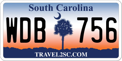 SC license plate WDB756