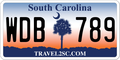 SC license plate WDB789