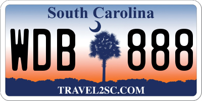 SC license plate WDB888