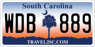 SC license plate WDB889