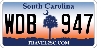 SC license plate WDB947