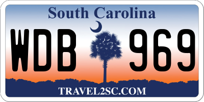 SC license plate WDB969