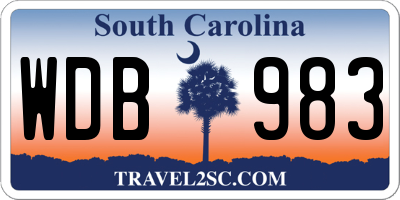 SC license plate WDB983
