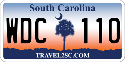 SC license plate WDC110