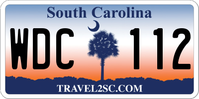 SC license plate WDC112