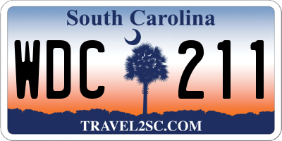 SC license plate WDC211