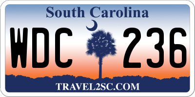 SC license plate WDC236