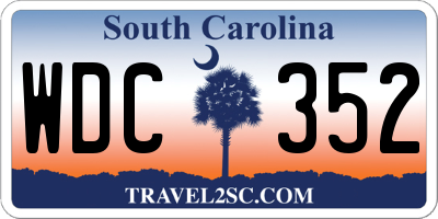 SC license plate WDC352