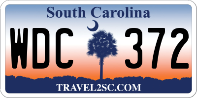 SC license plate WDC372