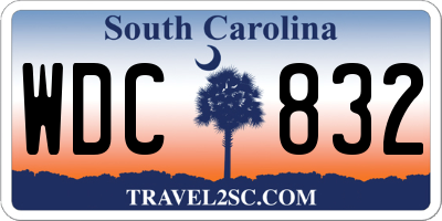 SC license plate WDC832