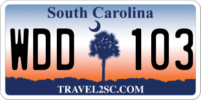 SC license plate WDD103