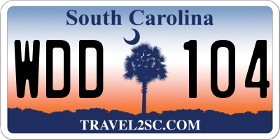 SC license plate WDD104