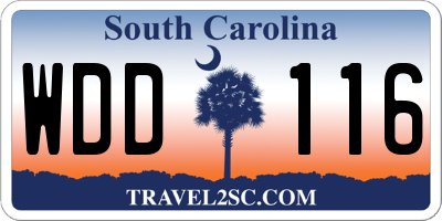 SC license plate WDD116
