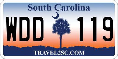 SC license plate WDD119