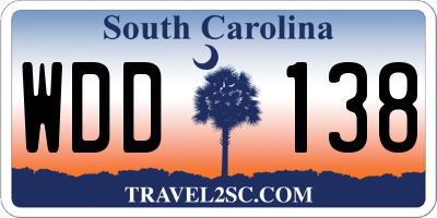 SC license plate WDD138
