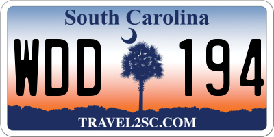 SC license plate WDD194