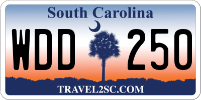 SC license plate WDD250