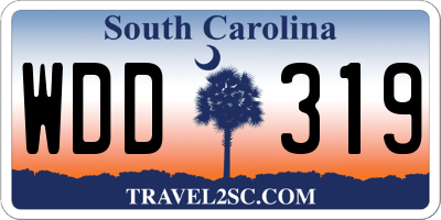SC license plate WDD319