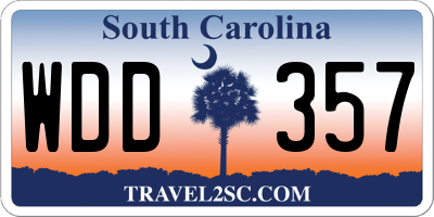 SC license plate WDD357