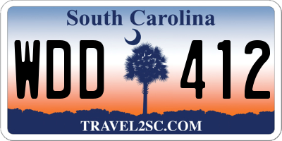 SC license plate WDD412