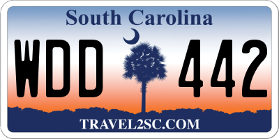 SC license plate WDD442
