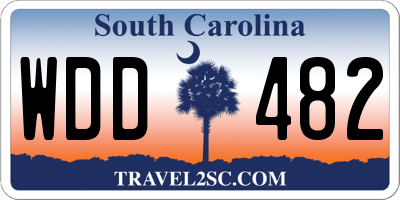 SC license plate WDD482