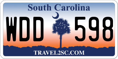 SC license plate WDD598