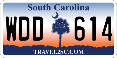 SC license plate WDD614