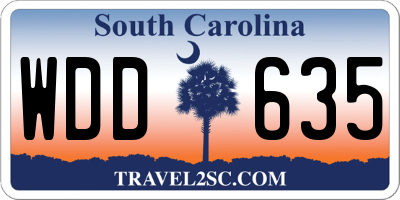 SC license plate WDD635