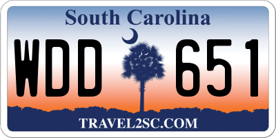 SC license plate WDD651