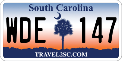 SC license plate WDE147