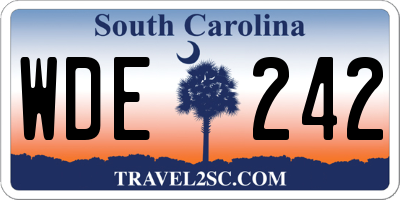SC license plate WDE242