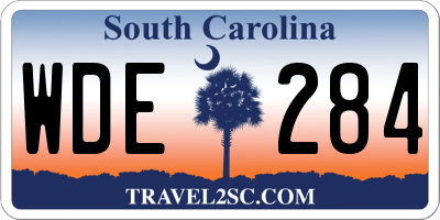 SC license plate WDE284