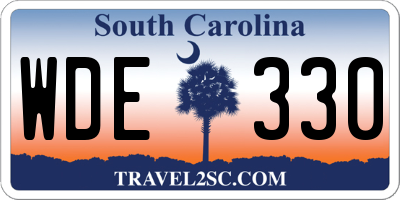 SC license plate WDE330