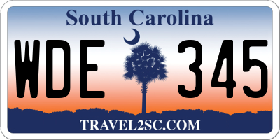 SC license plate WDE345