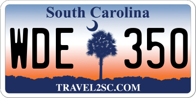 SC license plate WDE350