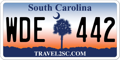 SC license plate WDE442