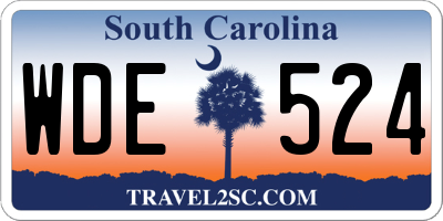 SC license plate WDE524