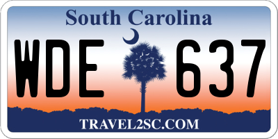 SC license plate WDE637
