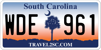 SC license plate WDE961