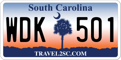 SC license plate WDK501