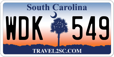 SC license plate WDK549