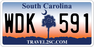 SC license plate WDK591