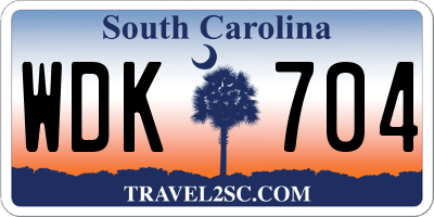 SC license plate WDK704