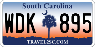 SC license plate WDK895