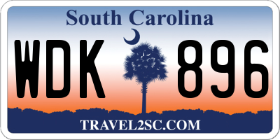 SC license plate WDK896