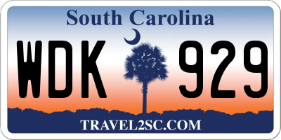 SC license plate WDK929